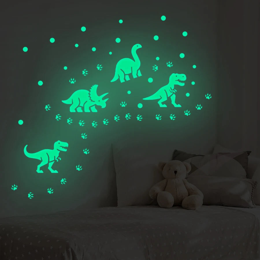 Glow-in-the-Dark Cartoon Dinosaur Wall Stickers