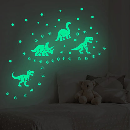 Glow-in-the-Dark Cartoon Dinosaur Wall Stickers