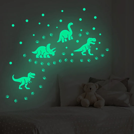Glow-in-the-Dark Cartoon Dinosaur Wall Stickers