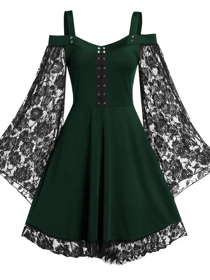 Flared Sleeve Punk Dress