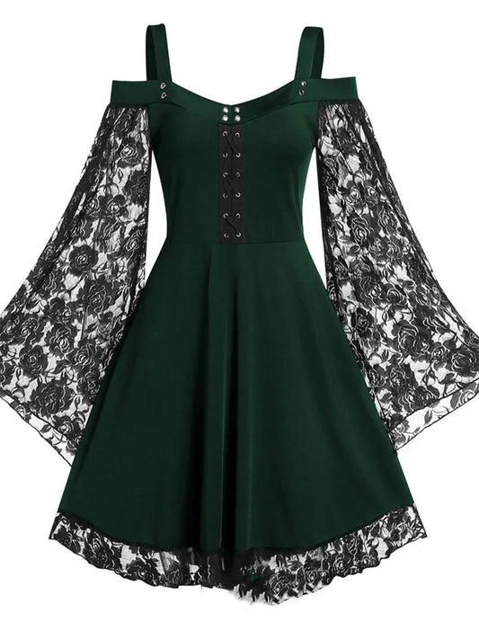 Flared Sleeve Punk Dress