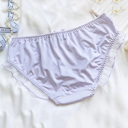 Lolita Cute Lovely Sweety Panties Milk Silk Breathable Elasticity Ruffle Underwear