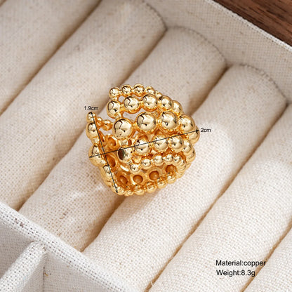 Exaggerated Wide Clip-On Gold Metal Earring