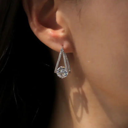 925 Sterling Silver Hoop Crystal Earrings