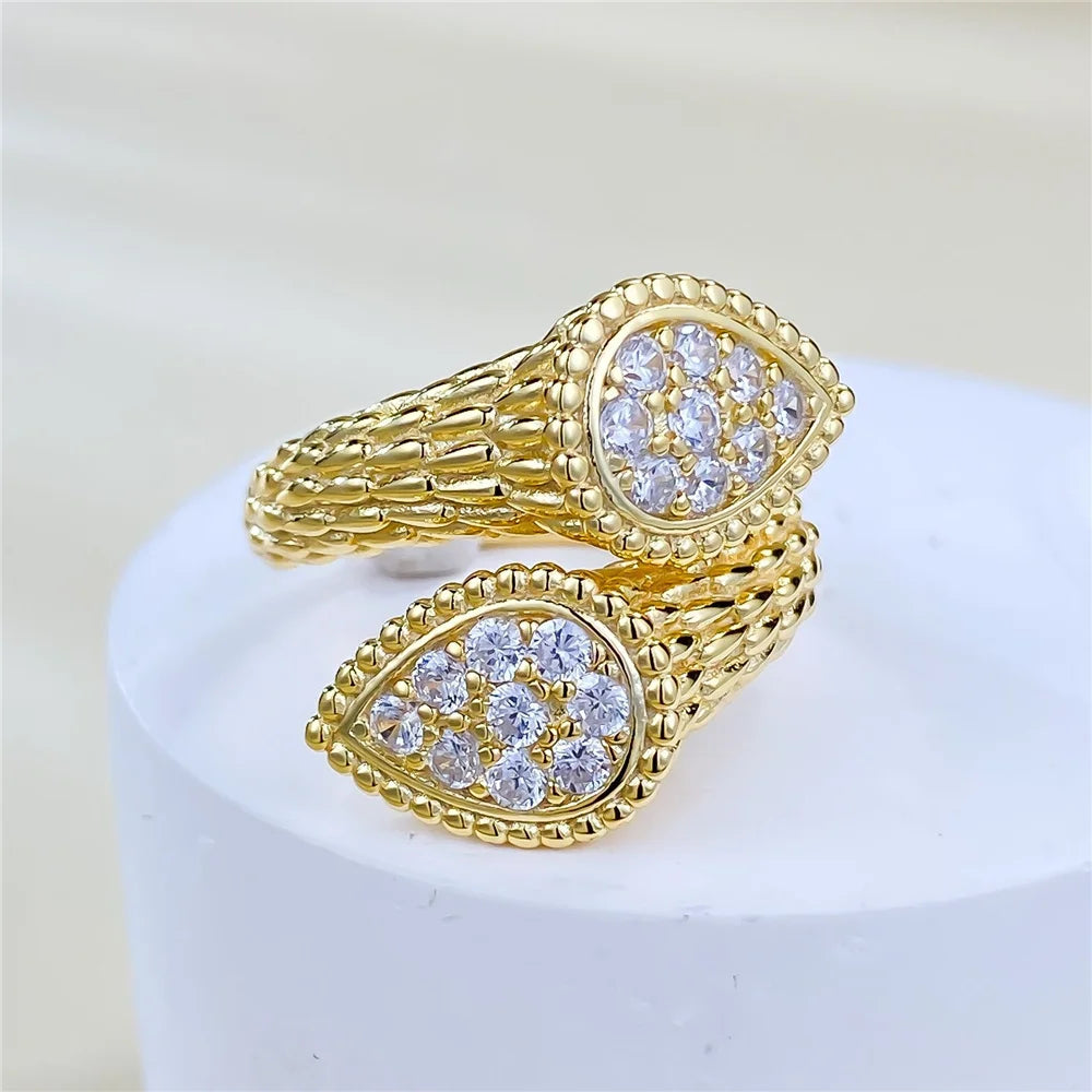 Charm White Zircon Stone Finger Engagement Ring