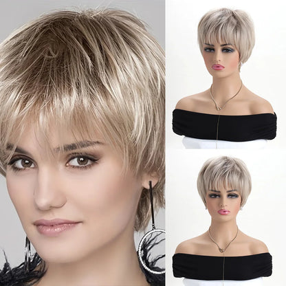 Brown Short curly hair Wig