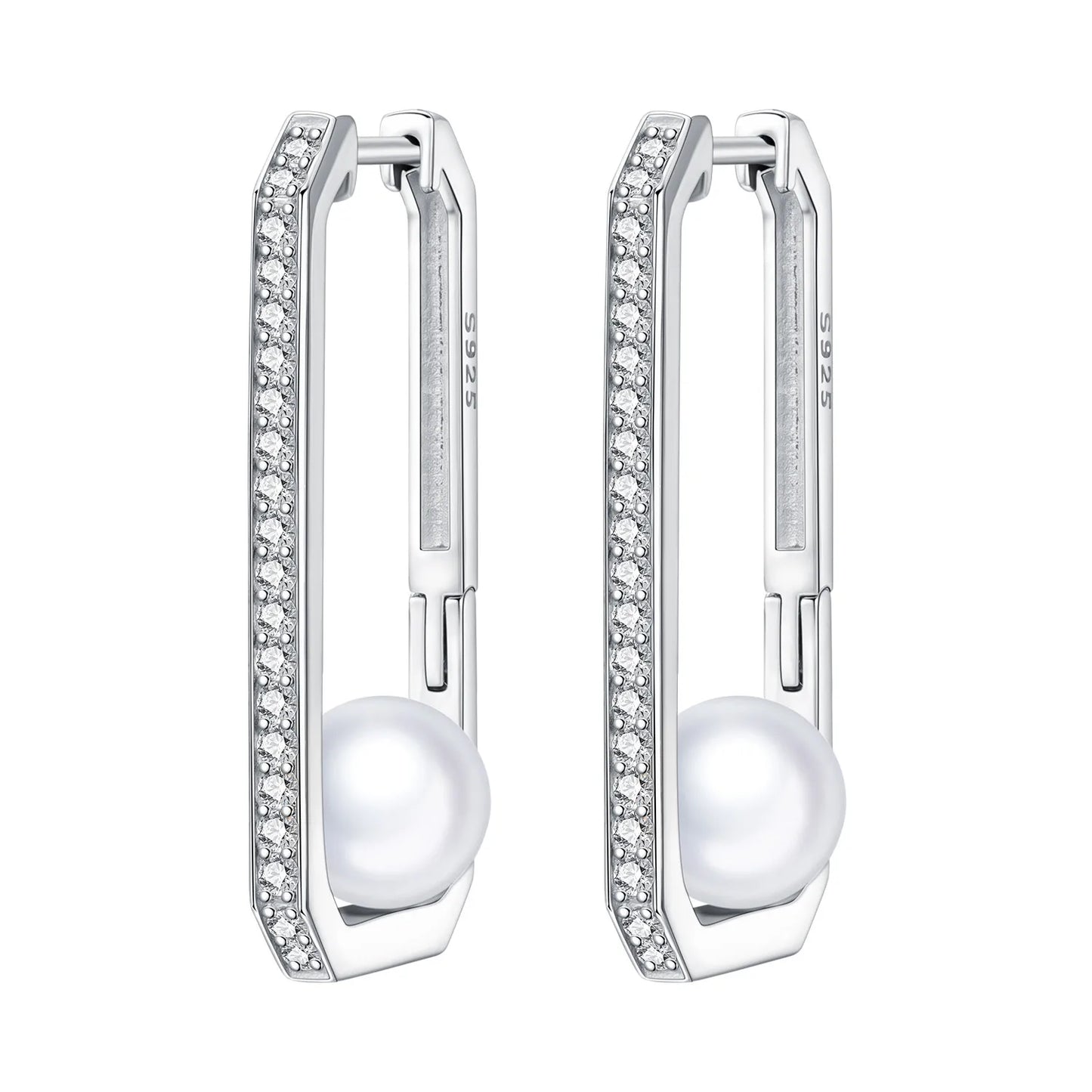 925 Sterling Silver Simple Gold U-shaped Earrings