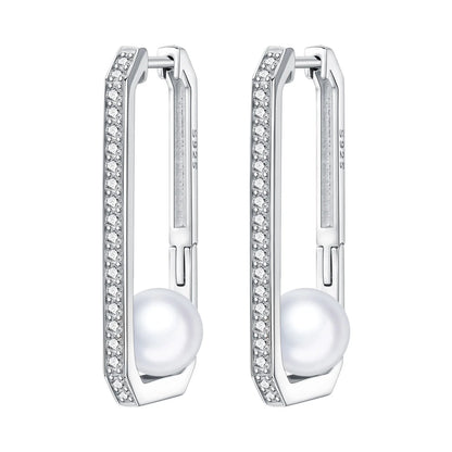 925 Sterling Silver Simple Gold U-shaped Earrings