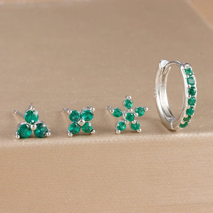 DANA 18K Gold Plated Flower Earrings Set