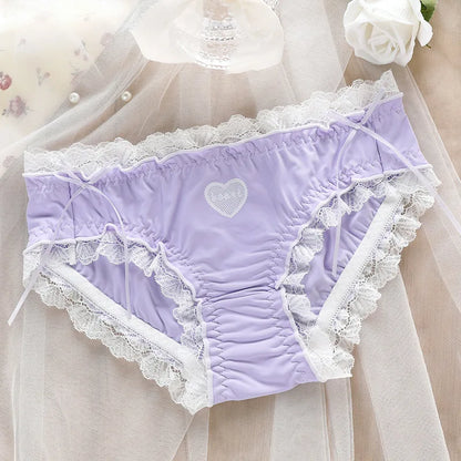 Japanese Style Soft Ice Silk Cute Lovely Sweety Lace Cotton Princess Cosplay Underwear