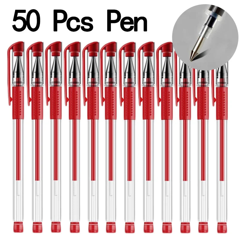 20/50 Pcs Gel pens Set Black Blue Red Refill Gel School