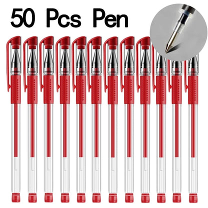20/50 Pcs Gel pens Set Black Blue Red Refill Gel School