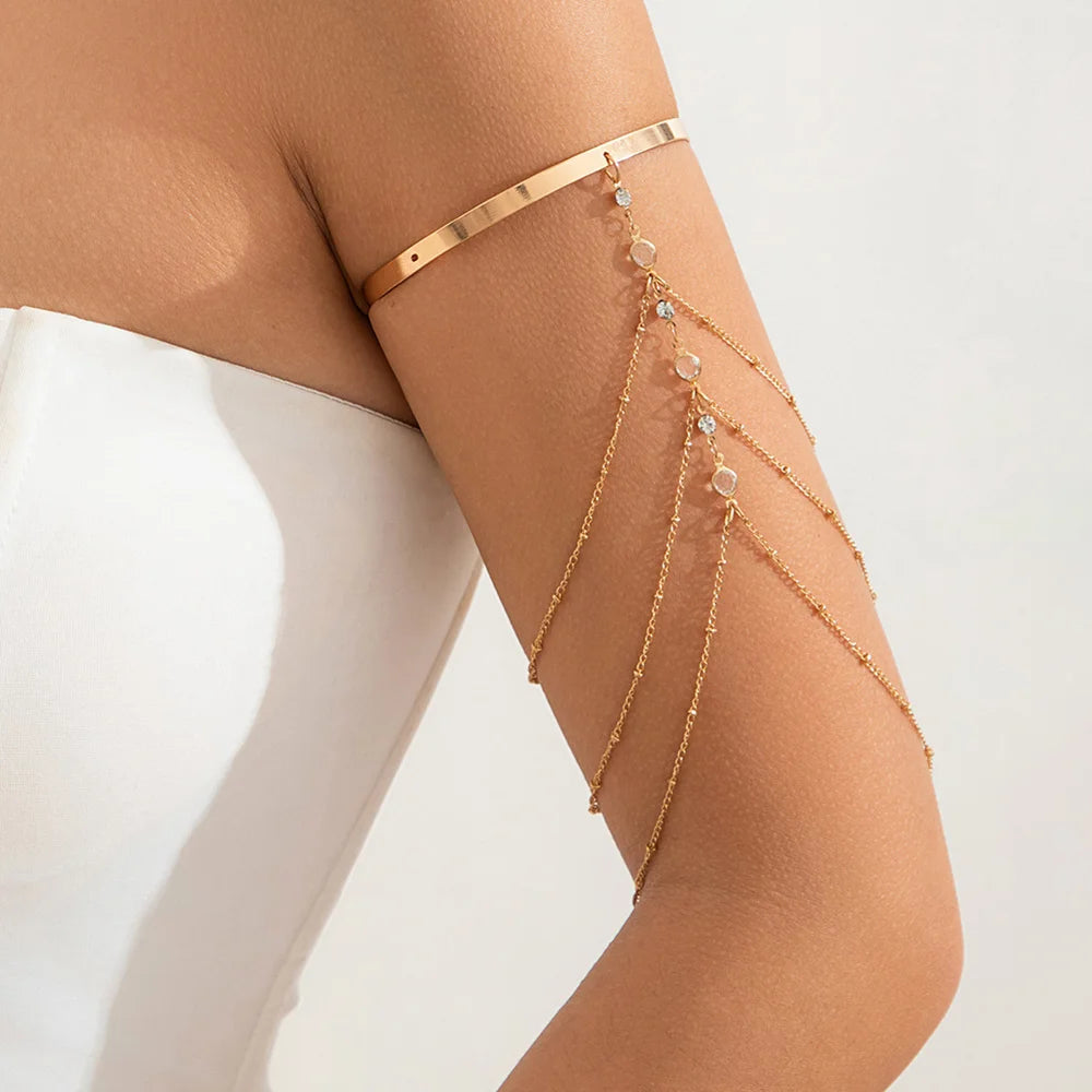 Rhinestone Chain Upper Arm Bracelet
