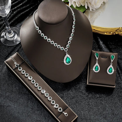Waterdrop Flower Necklace Jewelry Set