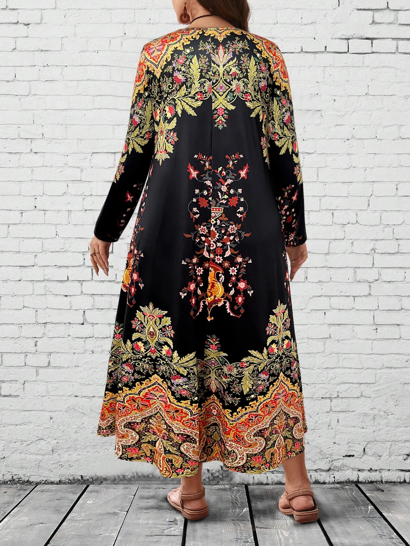Plus Size Boho Floral Maxi Dress
