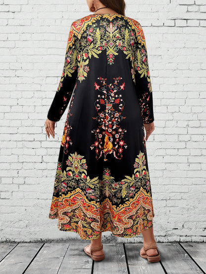 Plus Size Boho Floral Maxi Dress