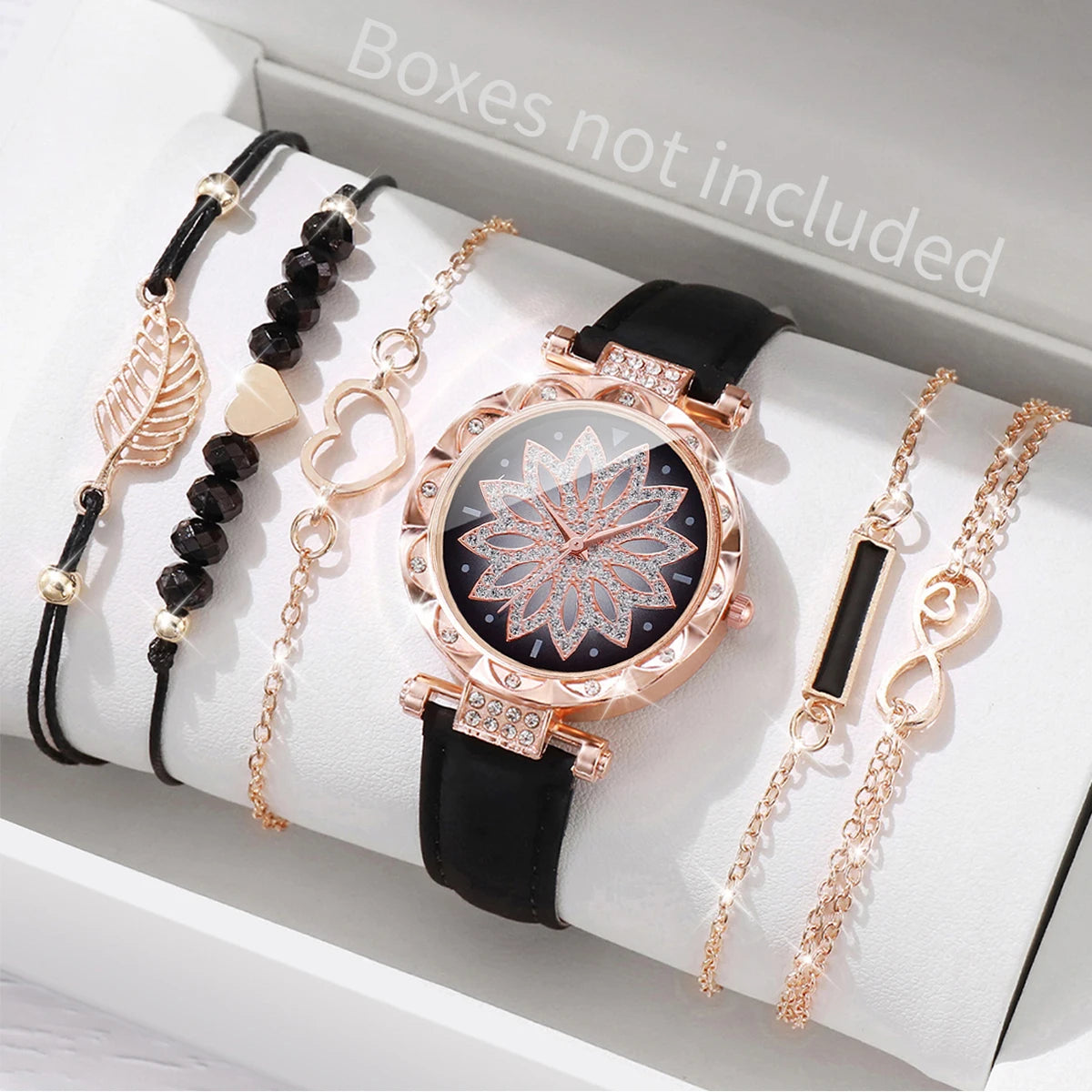 6PCS/Set Heart Dial Watch Set