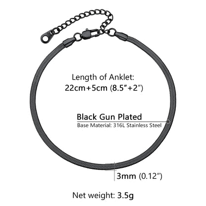 U7 Ankle Cuban Link Snake Figaro Bracelets