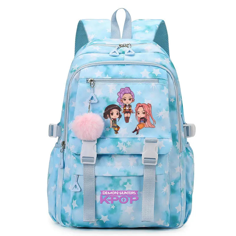 KPop Demon Hunters Print Student Backpack Large Capacity Schoolbag