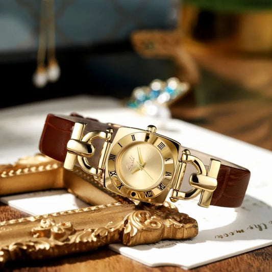 Niche Square Leather Straps Waterproof watches