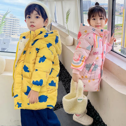 Winter Hooded Windbreaker Coat 2-7 Years Cotton Warm Jackets