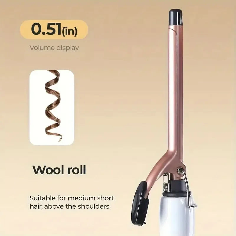 Ceramic perm bar hair curling iron, dual speed temperature control