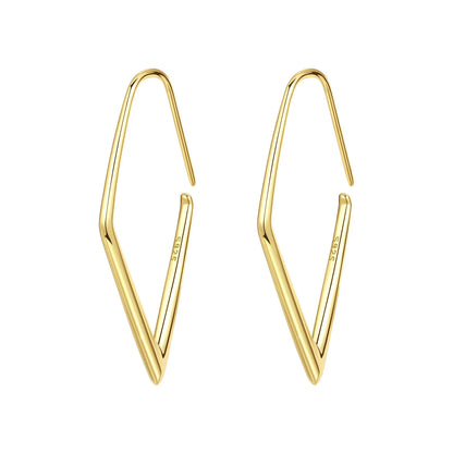 S925 Sterling Silver 18k Gold Square Hoop Earrings