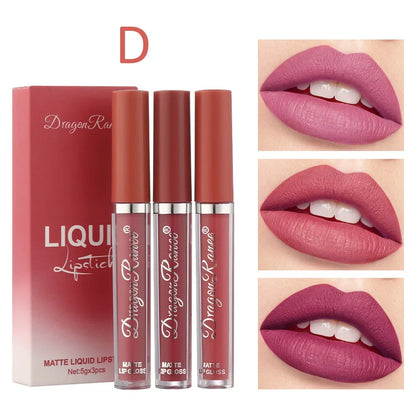 3 PCS Liquid Lipsticks Set Long Lasting Make Up
