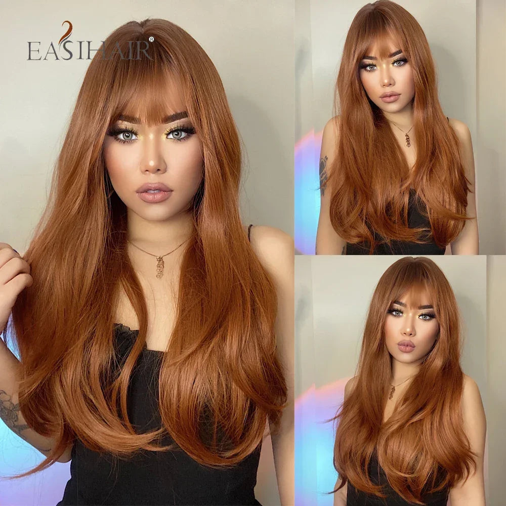 Long Straight Bangs Synthetic Hair Wig