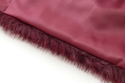 Faux fur Fall/Winter Effect Round Neck Long Sleeve Short Jacket
