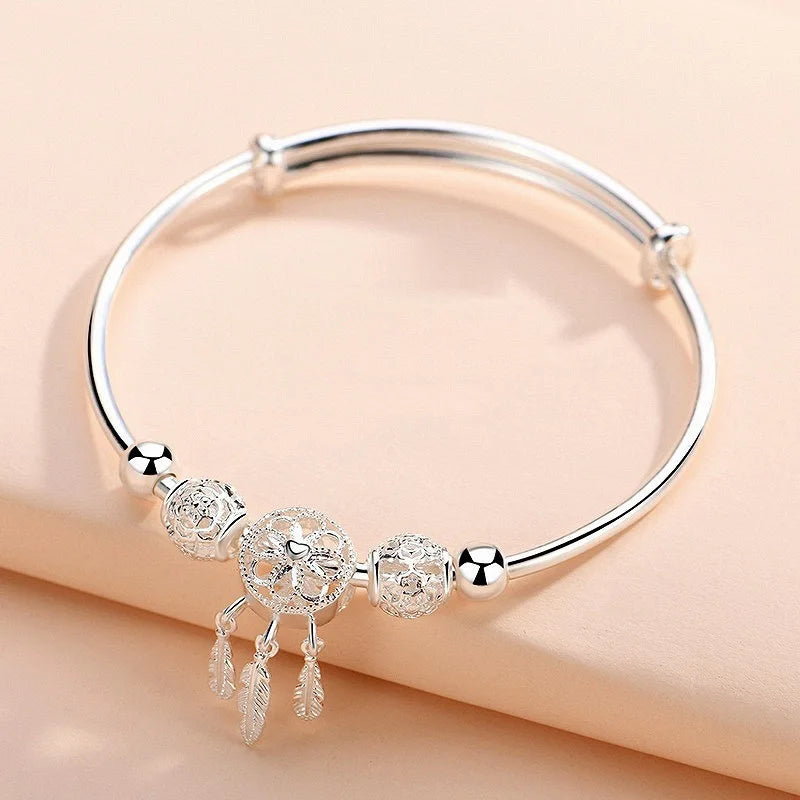DANA 925 Sterling Silver Full-blown Flowers Bracelet