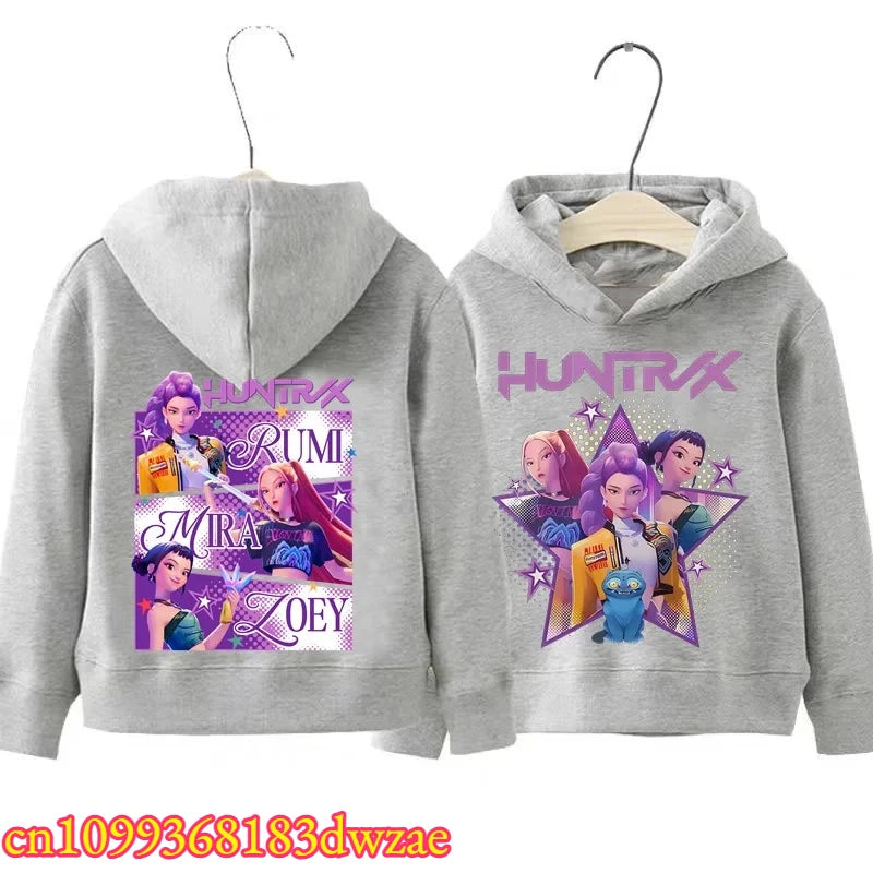 Rumi Mira Zoey Graphic Hoodie Front Back Hooded Casual Long Sleeve Pullovers