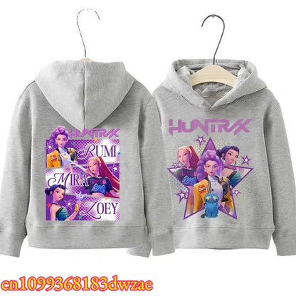 Rumi Mira Zoey Graphic Hoodie Front Back Hooded Casual Long Sleeve Pullovers