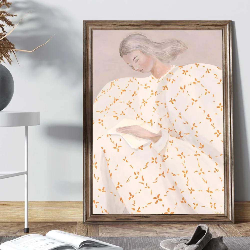 Abstract Line Geometry Curve Girl Posters Modern Classic Vintage Poster