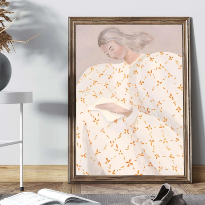 Abstract Line Geometry Curve Girl Posters Modern Classic Vintage Poster
