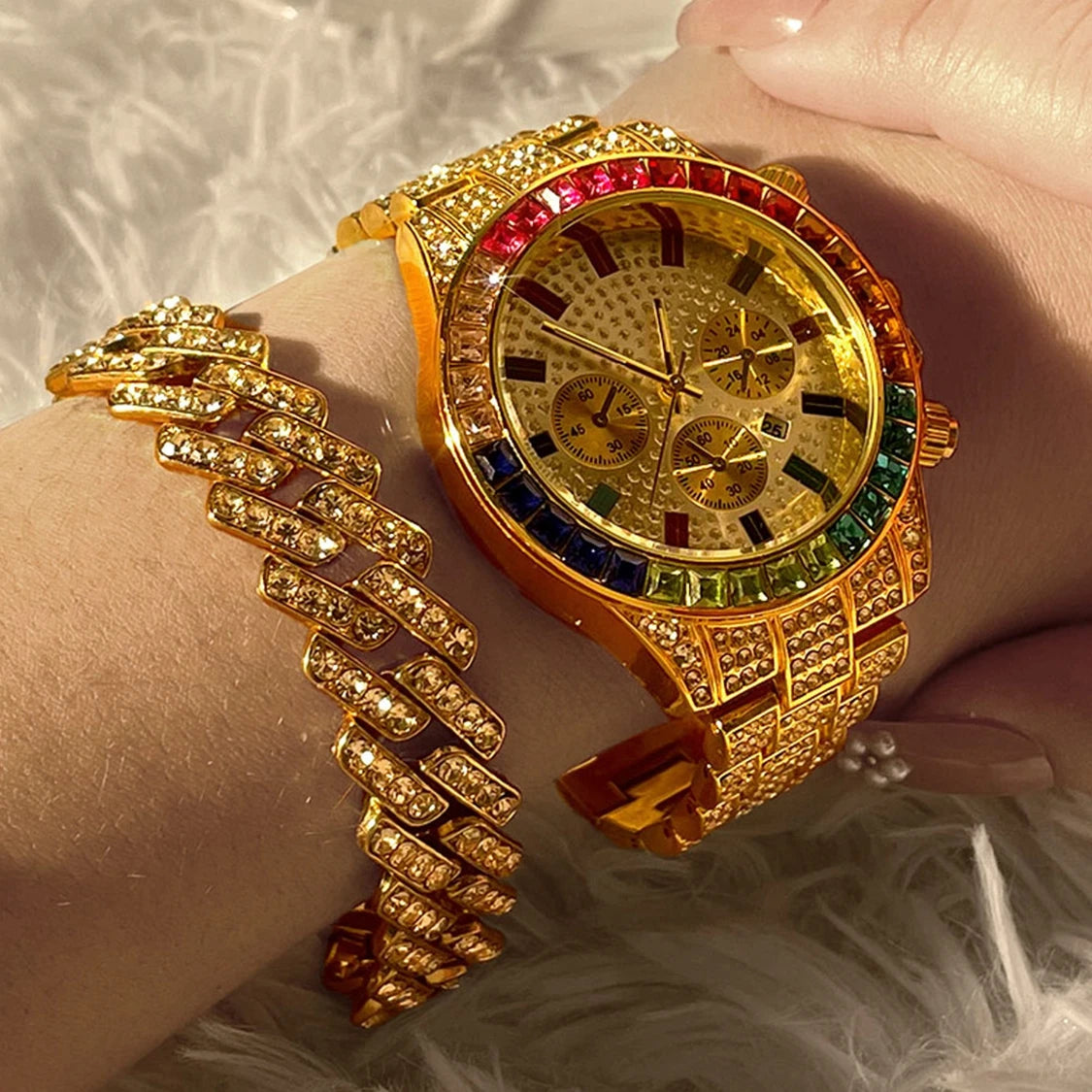 Hiphop Quartz Luxury Rhinestones Watch