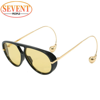 Oversized Oval Punk Pilot Sunglasses