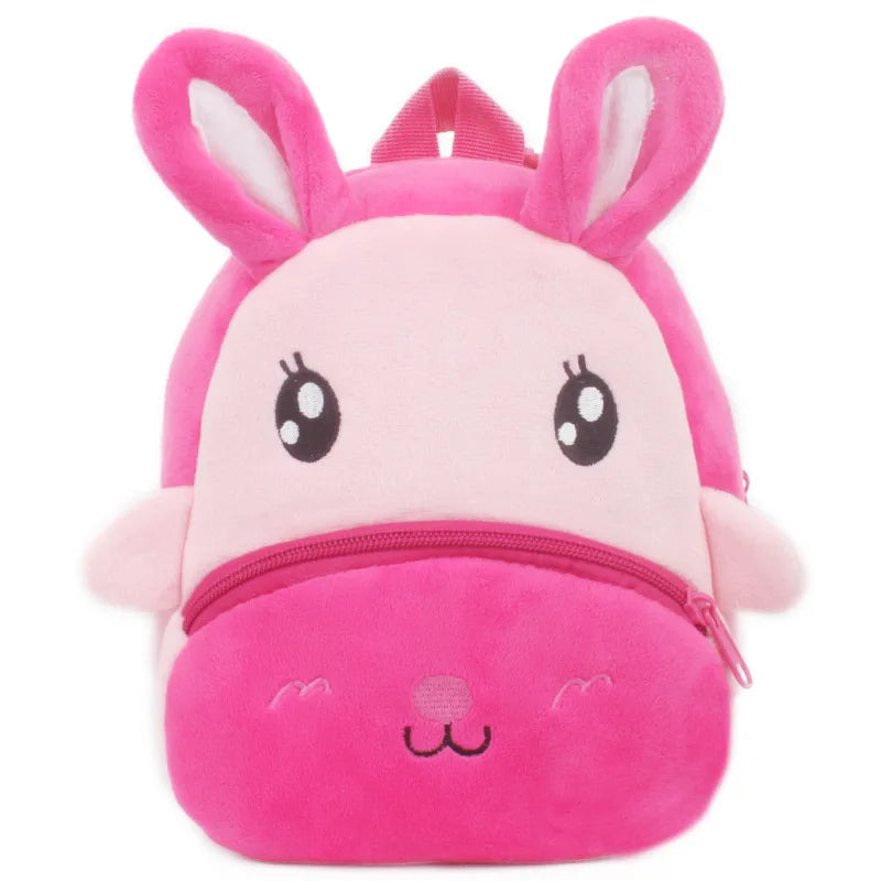 3D School Bags Cartoon Print Plush Kids Backpack Kindergarten Mini Bag