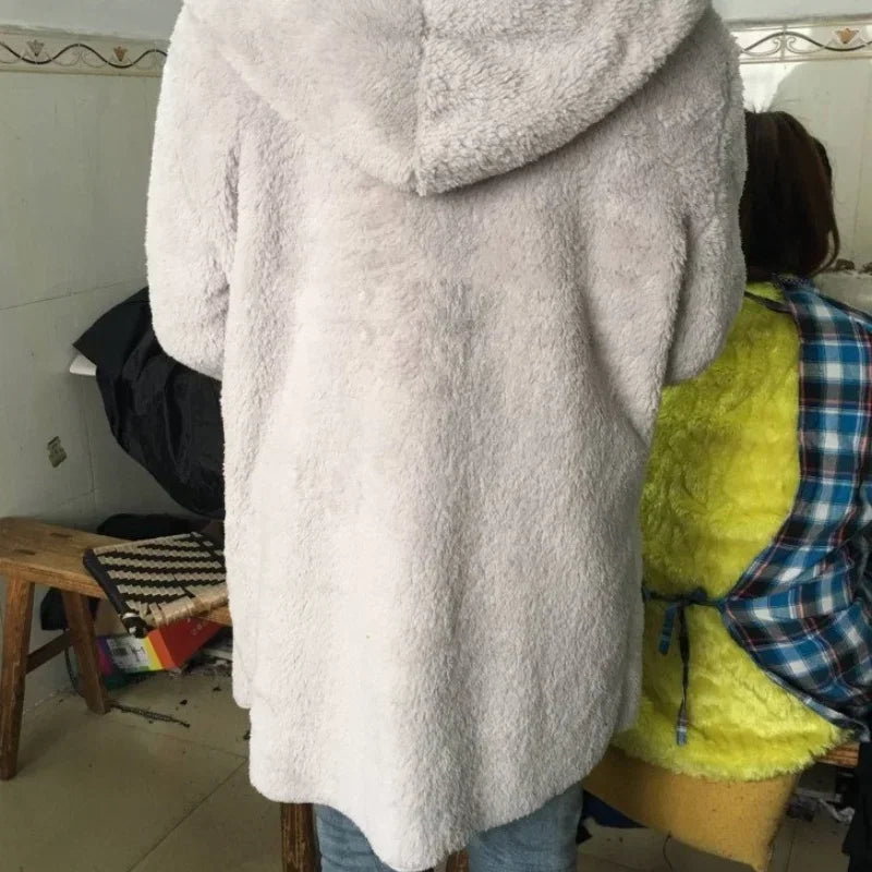 Double-faced Fur Fleece Faux Fur Thick Coat