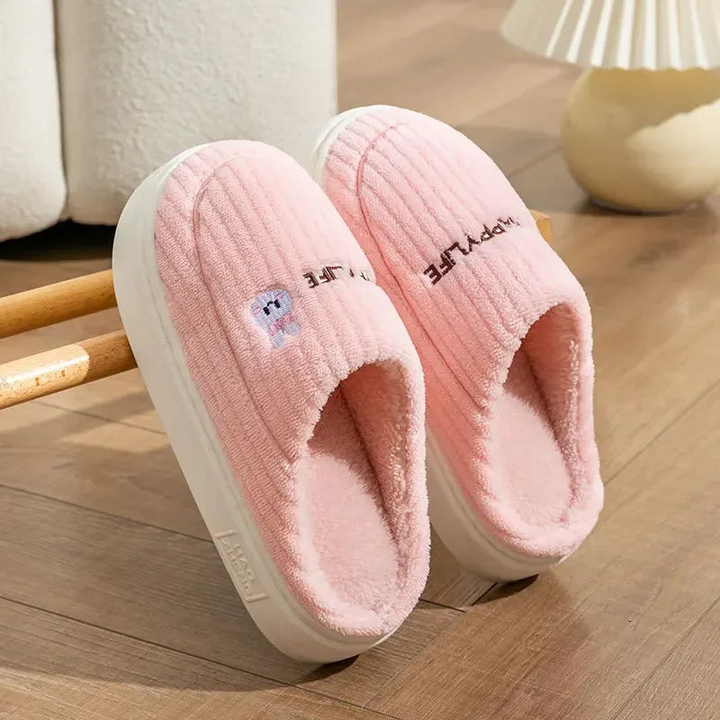 Anti Slip Thick Soled Cotton Slippers