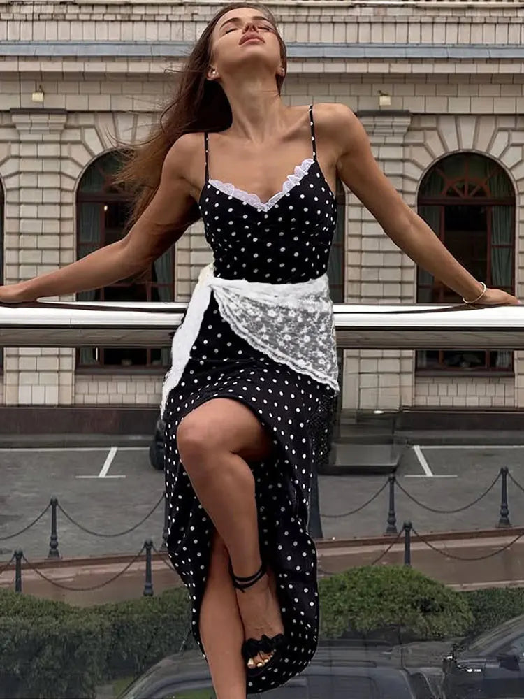 Long Slim V-Neck Spaghetti Backless Dress