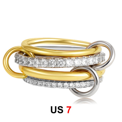 DANA Zirconia Gold Plated Rings Set