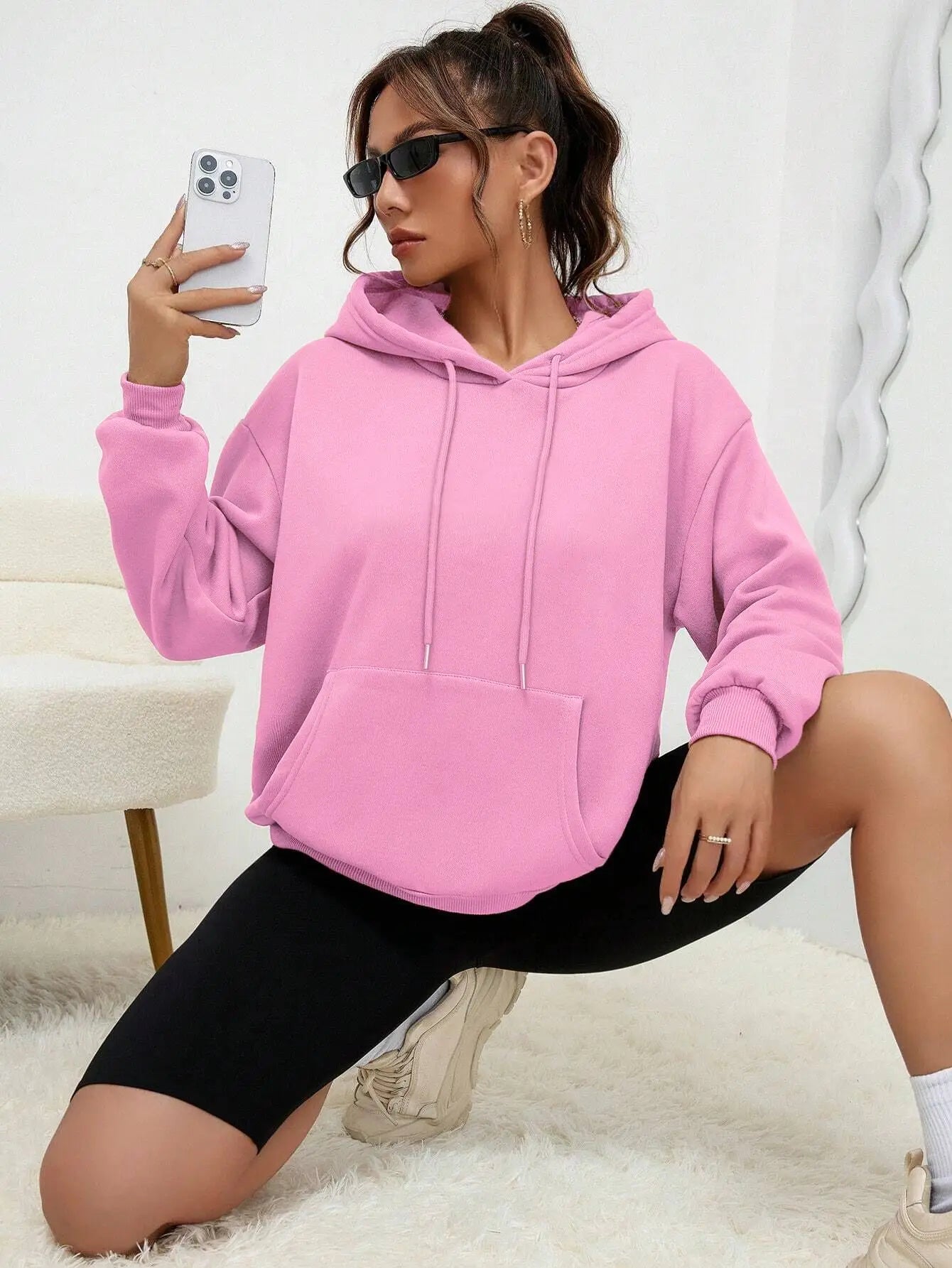 Casual Fleece Pocket Hoodies Unisex Pullover