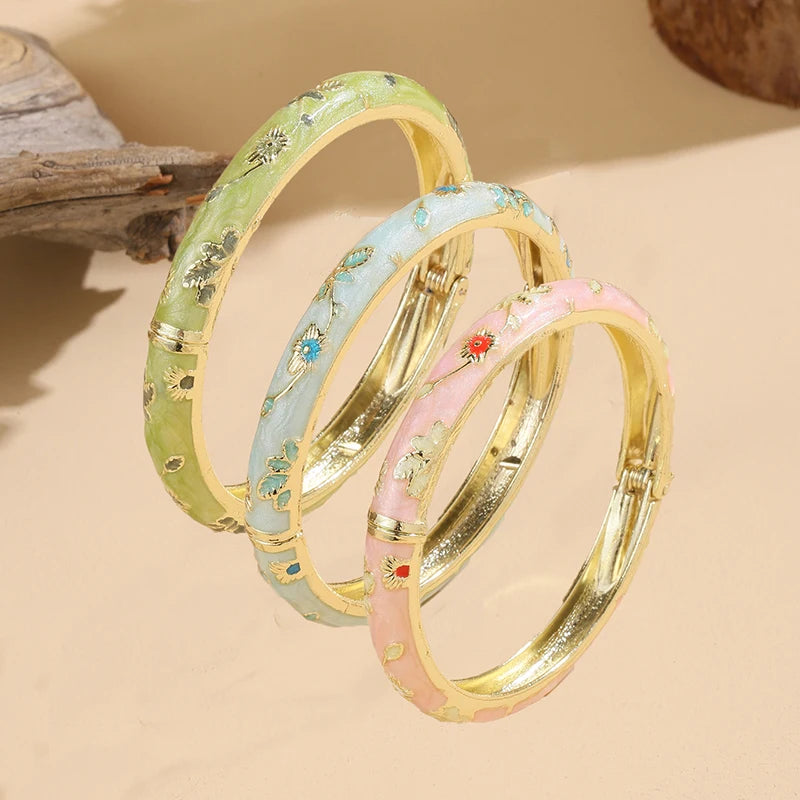 3 Pcs small Flower enamel bracelet