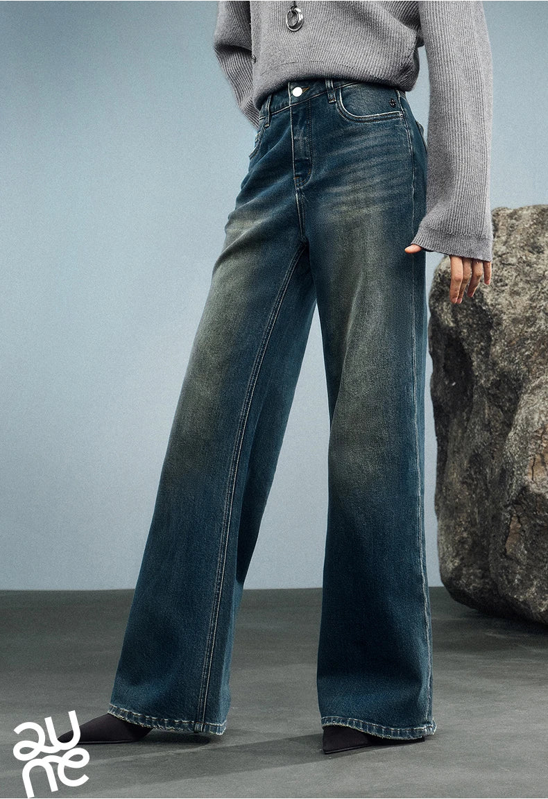 Denim Autumn New Retro Lycra Micro Flare Pant Jeans