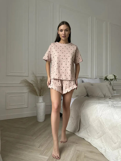 Sleeping Wear Short Sleeve Sleepwear Pajamas Set
