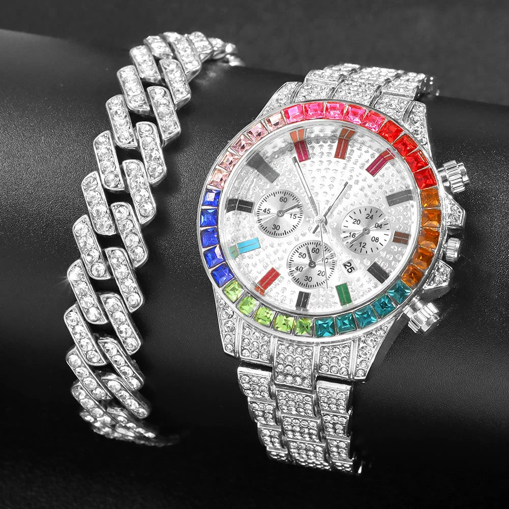 Hiphop Quartz Luxury Rhinestones Watch