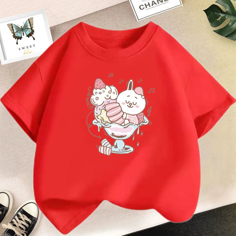 Cute Strawberry Milk Shake Cartoon T-shirt