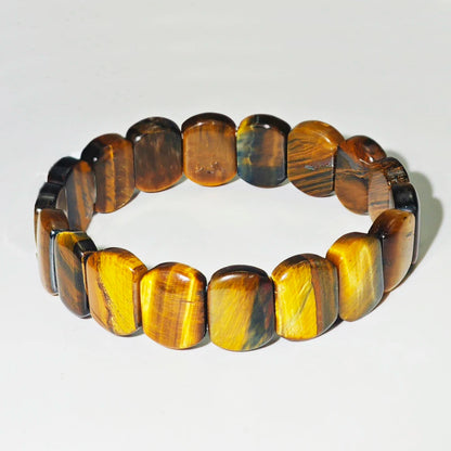 Natural Tiger Eye Stone Square Handmade Reiki Healing Meditation Bangles Bracelets