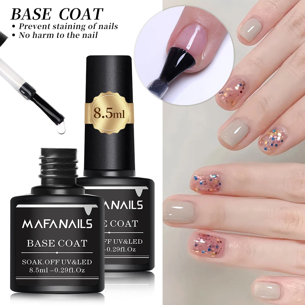 1/2pcs Nail Base Coat&Top Coat Gel Polish Sets 8.5ml Nail Varnish Rubber